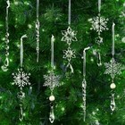 Christmas Tree Decoration Crystal Ornaments - Hanging Acrylic 18pcs Clear