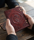 Embossed Griffin Leather Diary 6x8 Handmade Vintage Journal With Lock