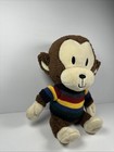 The Childrens Place Plush Monkey Toy Knit Striped Sweater Brown Stuffed Animal