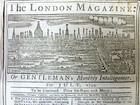 1748-1766 News Magazine Wth Front Page Detailed Engraving Showing London England