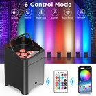 Led 6x18w Rgbwa uv Battery Powered Wireless Dmx Par Can Dj Uplighting Wash Light