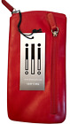 Ili New York 100  Genuine Leather Eyeglass Case With Zip Pocket  red  - 7  X 3   