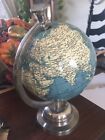 World Map Globe 6 Inch Table Office Desk Top Chrome Bracket   Base Rotates