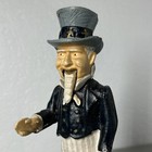 Vtg Uncle Sam Mechanical Coin Drop Cast Iron Piggy Bank Working Usa Metal