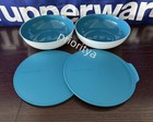 Tupperware Chic Dining Allegra Serving 3 Cup Bowl Set Of 2 White Peacock New