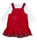 New Rare Editions Girl Applique Christmas Dress Santa Reindeer Sled Sz 12 Mos