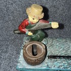 Cast Iron Mechanical Coin Bank  the One That Got Away 