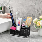 Toothbrush Holders For Bathroom  Bathroom Organizer Countertop  5 Compartment Ba