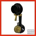 Antique Full Brass Phone Candlestick Telephone Rotary Dial Vintage Home Decor