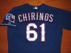 Texas Rangers Robinson Chirinos 2013 Game Used Worn Jersey W hologram  astros 