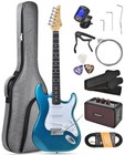 Beginner Electric Guitar Kit With Portable Amp  Gig Bag   Accessories - Blue Sss
