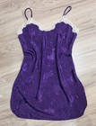 Vintage California Dynasty Women   s Purple Floral Satin Full Slip Size M