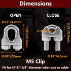 20pcs 3 16 To 1 4 Inches M5 Stainless Steel Wire Rope Clips Cable Clamps