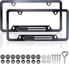 2 Pack Carbon Fiber Style Aluminum License Plate Frames  Compatible With Audi