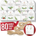 80 Merry Christmas Gift Tags With String   Bulk Holiday Name Labels For Presents