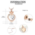 Crystal Cremation Jewelry For Ashes Crown Heart Memorial Urn Necklace Keepsake