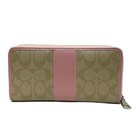 Coach Signature Pattern  Heritage 52859 Khaki Light Pink Pvc Leather -