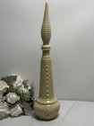 Empoli Art Glass Genie Bottle Custard Glass Decanter Italy With Stopper 18 5    T