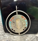 Sterling Silver Zuni Spinner Pendant Owl   Hummingbird Edaakie Piece Signed