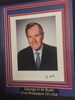 George H  W  Bush Signed Framed Autographed 8x10 Photo 41st President Us Jsa Coa