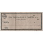 Antique 1925 First National Bank Falconer Ny Blank Check 1920s Fnb Cash Note Vtg