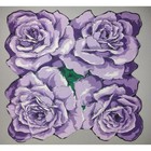Vtg Purple Rose Floral Handkerchief Scalloped Edge Cotton 12 5  X 13 