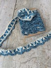 5 5 Yrds Antique French Fringe Blue Vintage Gimp Passementerie Trim Haberdasher