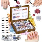 24 Colors Chrome Nail Powder - Iridescent Metallic Pigment Glitter For Diy Nail