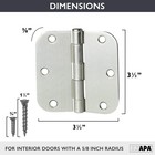 18 Pack Of Door Hinges Satin Nickel - 3 1 2  X 3 1 2  Inch Interior Hinges