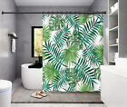 Serona Tropical Palm Leaves Shower Curtain With Hooks  Green 70 X 72 Inches