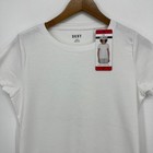 Dkny T-shirt Women s M White Organic Cotton Solid Short Sleeve New Nwt