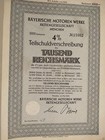 Germany 1942 Bayerische Motoren Werke Bmw 1000 Reichsmark Not Cancelled Bond
