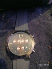 Movado Men   s Chronograph Black Rubber Band Black Metal Case Date Indicator Watch