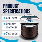 Reaction Tackle Weighted Stainless Steel Trolling Line 45lb