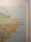 1960 s Vintage South America Relief Atlas Map - Antique Rand Mcnally World Atlas