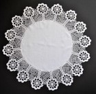 Two Matching Handmade Bobbin Lace Edged Tablecloths Antique Perfect Condition