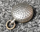 Antique Sovereign Case Golf Ball Design White Metal Push Button Coin Holder Fob