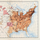 1900 Map United States Population - Excluding Indians  Original  13x8 25 