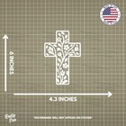 Floral Cross Car Decal Bumper Sticker - Made In Usa - Premium Vinyl -