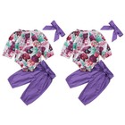 Newborn Infant Baby Girl Romper Jumpsuit Tops Pants Headband Outfits Clothes Set
