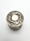 Antique Chinese Silver Trinket Box     Circa 1900 Handcrafted Ornate Asian Decor