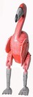 Shelf Sitter Pink Flamingo Statue Hand Painted Carved Wood Meditating Yoga Flex
