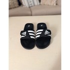 Adidas Adissage Slides Men   s Size 13 Black White Massage Footbed 078260