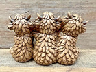 Highland Cows See Hear Speak No Evil Resin Figurine 6  X 3 5 