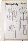 Simplicity Pattern 7526 Misses Sleeveless Sheath Dress   Jacket Sizes 8-12