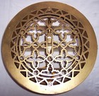 Antique Victorian Ornate Heat Grate Register Vent Louver Cast Iron Round 11 25 