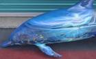 Todd Michael Guevara Fish Man Porpoise Dolphin Mural Large Painted Sculpture 69 
