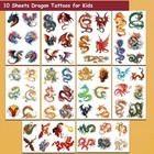 60 Pcs Dragon Temporary Tattoos For Boys Kids Gift Party Favors   10 Sheets Drag