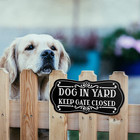 Moxweyeni 2 Pieces Dog Sign For Fence Beware Of Warning Signs Metal Aluminum Fun