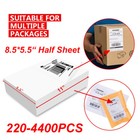 1000-4000 Premium 8 5x 5 5  Half Sheet Self Adhesive Shipping Labels 2 Per Sheet